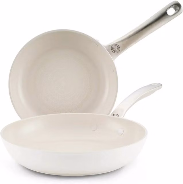 Circulon Halo 2 Piece Ceramic Non Stick Frying Pan Set in White – 1