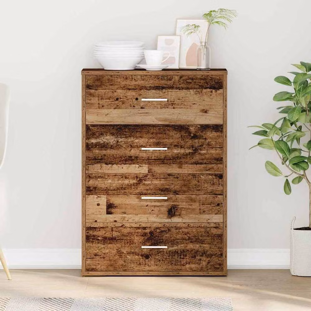 Berkfield Home Rustic Sideboard with Drawer in Brown, W/D/H: 60 x 31 x 84 cm – 2
