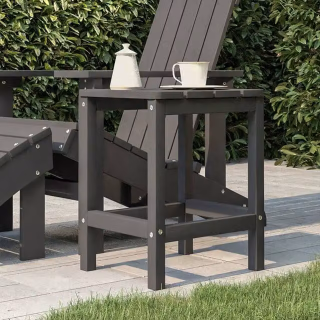 Berkfield Home Garden Adirondack Table in Anthracite Black, W/D/H: 38 x 38 x 46 cm