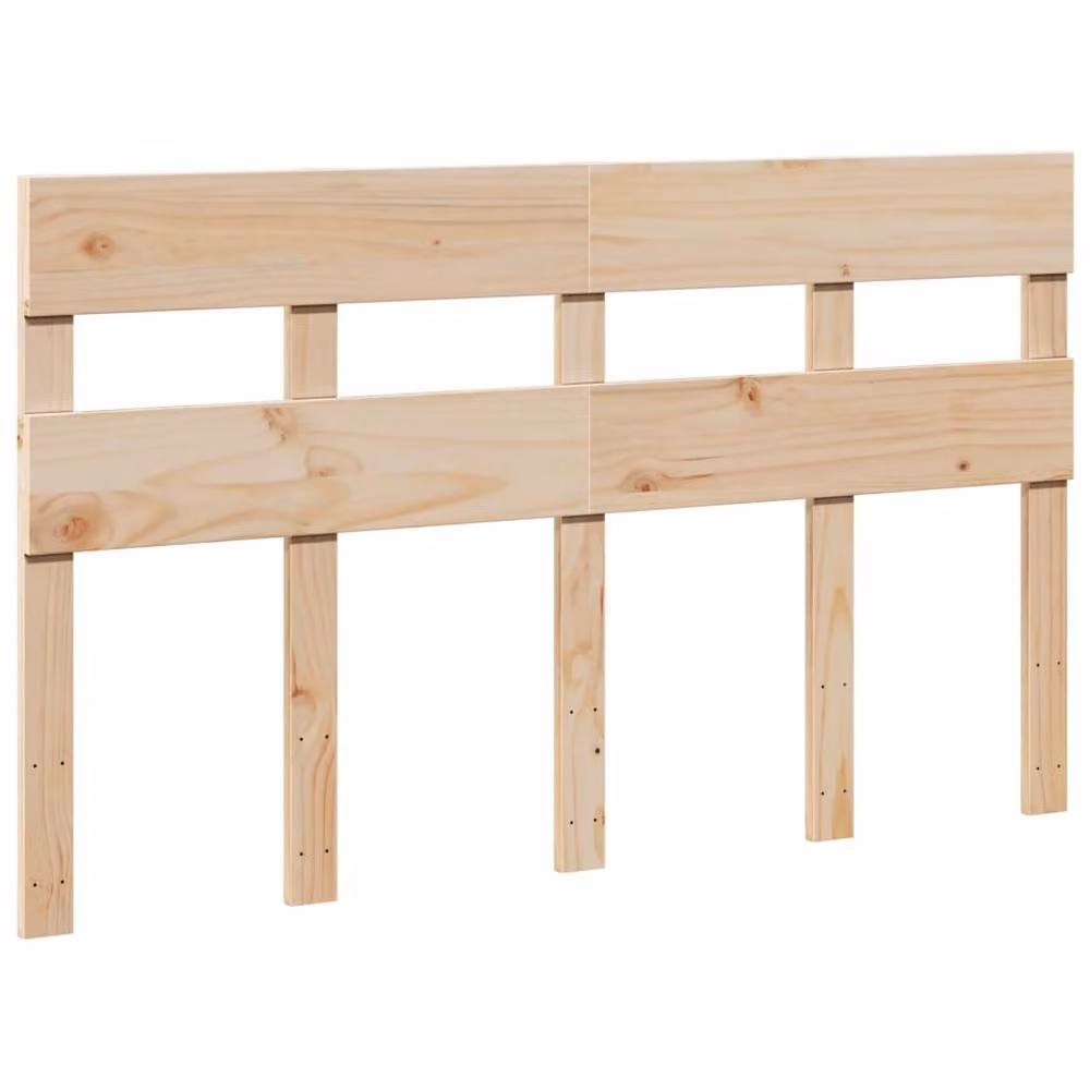 Berkfield Home Double Bed Frame in Light Brown Solid Pine, W/D/H: 135 x 190 cm – 2
