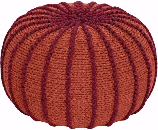 Zuri House Ziggy Knitted Pouffe in Terracotta
