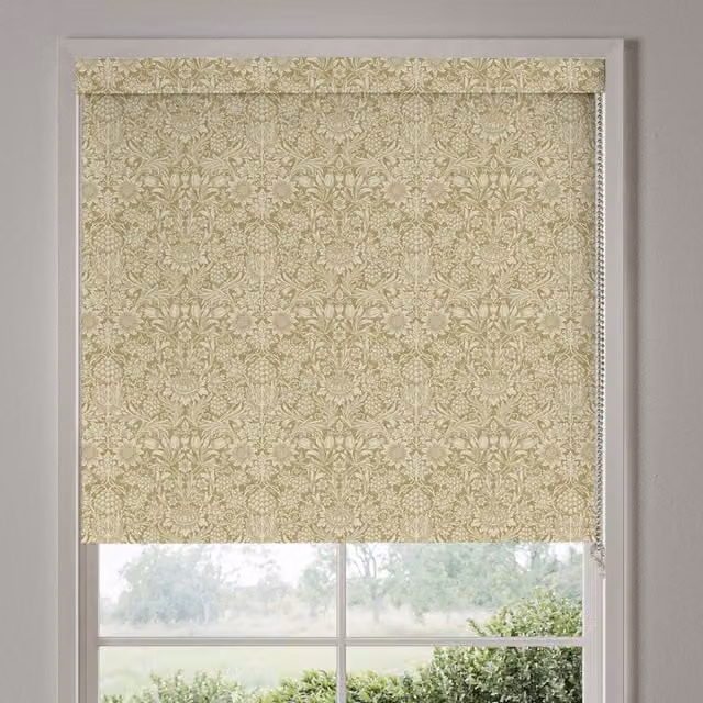 William Morris Sunflower Translucent Made To Measure Roller Blind in Ochre Yellow