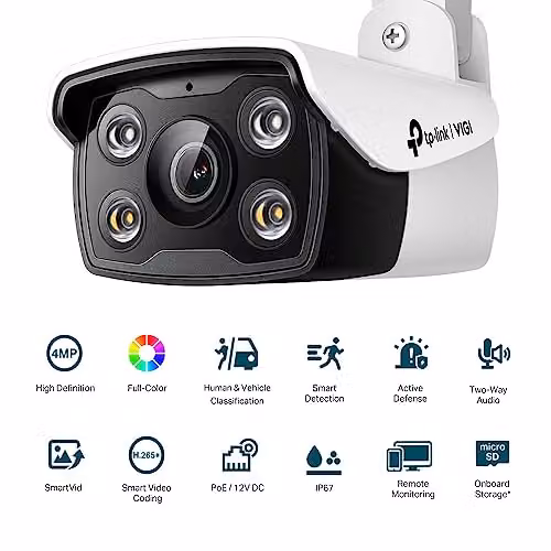TP-Link VIGI C340 4MP Outdoor Bullet Surveillance Camera, White – 4