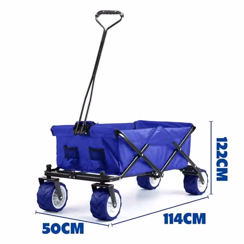 Yello 100L Festival Trolley on Wheels, Folding Portable Camping Wagon in Blue, W/D/H: 122 x 50 x 50 cm – 5