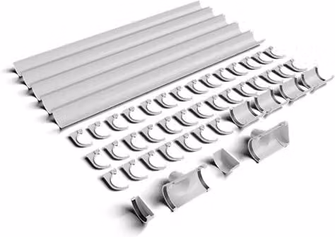 FloPlast Industrial Xtraflo Half Round Gutter Kit with Stopend Outlet, White