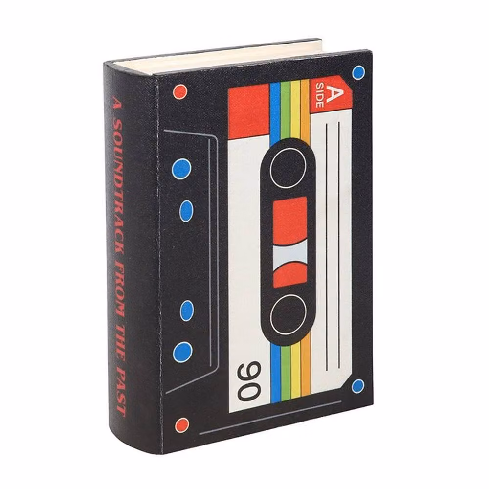 Uniqueful Retro Cassette Tape Shaped Storage Box with Lid, Multicolour and Black – 2