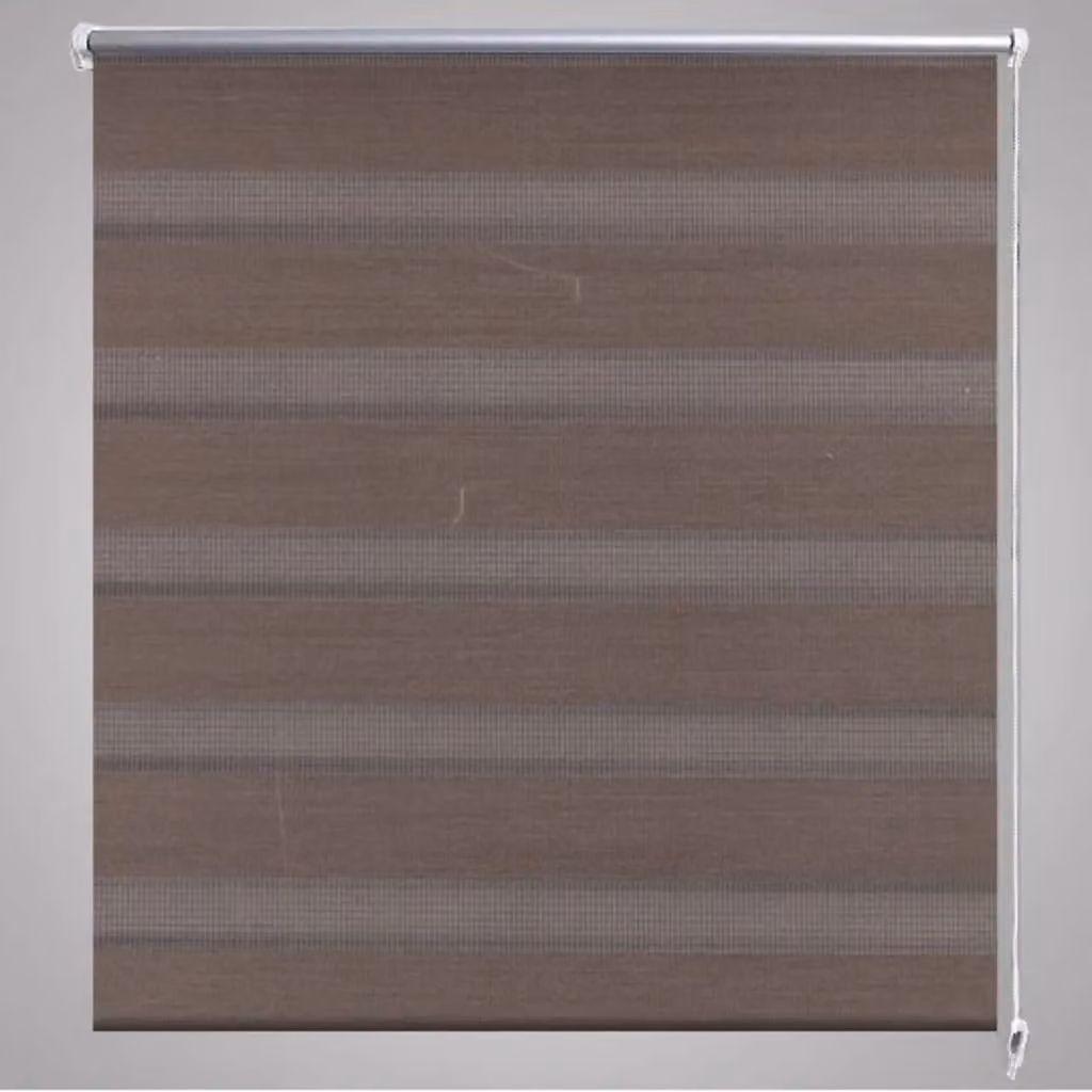 Berkfield Home Zebra Blind in Brown and White, W: 100 cm, H: 175 cm – 2