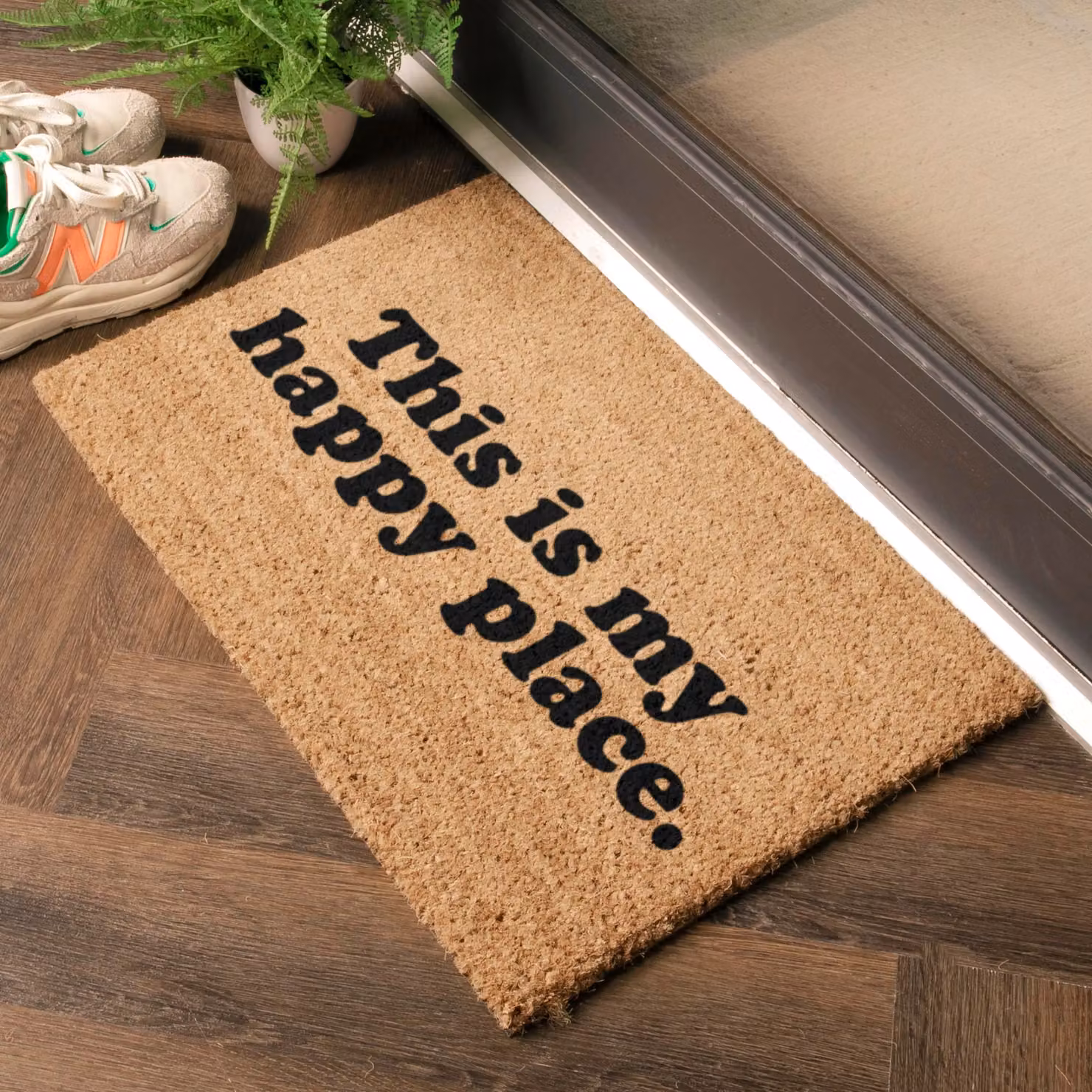 Artsy Mats This Is My Happy Place Doormat in Black, W: 60 cm, D: 40 cm – 2