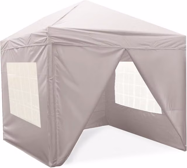 Jack Stonehouse Beige Pop-Up Gazebo with Silver Lining and Steel Frame, W/D/H: 200 x 200 x 200 cm