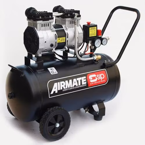 SIP Airmate Low Noise Oil-Free Direct Drive Air Compressor, Black, 50L, 1.5kW, 8 Bar, 116psi – 2