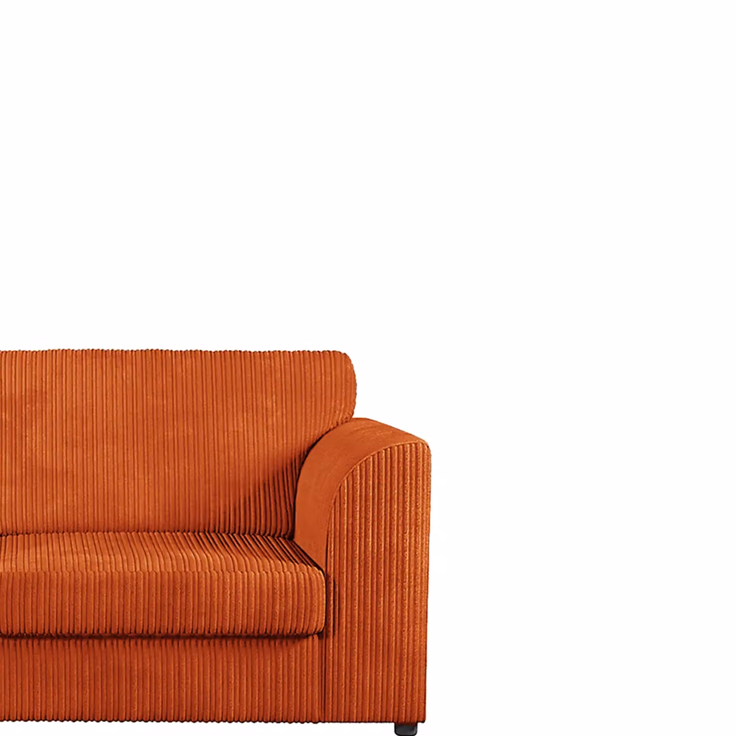 Furnishings For Less UK Luxor 3 Seater Sofa in Orange Jumbo Cord Fabric with Fullback – 3