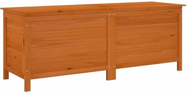 Berkfield Home Garden Storage Box in Brown, Solid Wood Fir, W/D/H: 150 x 50 x 56.5 cm