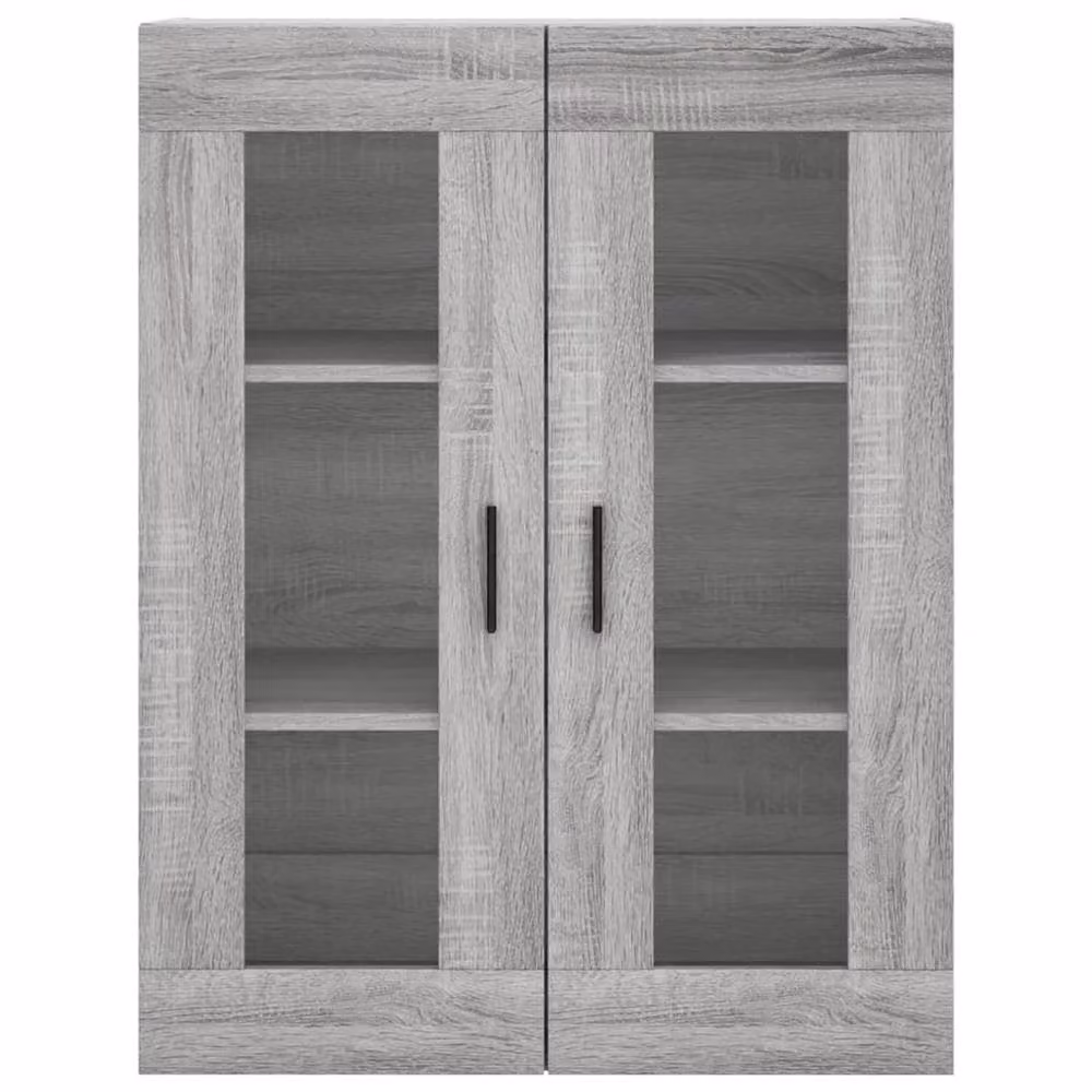 Berkfield Home Grey Sonoma Highboard with Glass Doors and Internal Shelves, W/D/H: 69.5 x 34 x 180 cm – 4