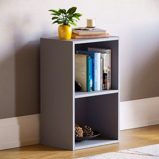 Vida Designs Oxford Cube 2 Tier Bookcase in Grey