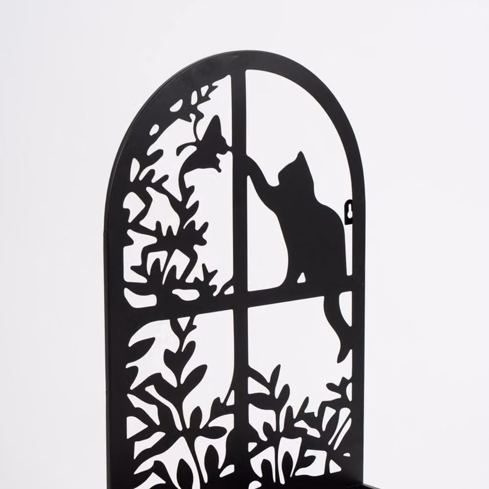 Scottish Everlastings Ltd Black Cat Metal Planter with Screen, W: 65 cm, D: 35 cm, H: 15 cm – 2