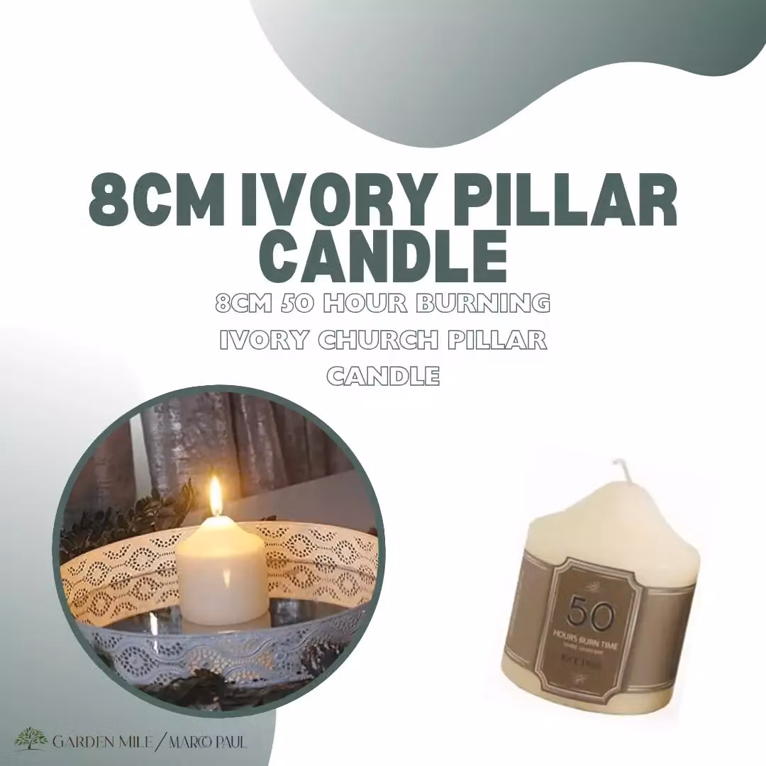 Marco Paul Beige Unscented Pillar Candle – 4