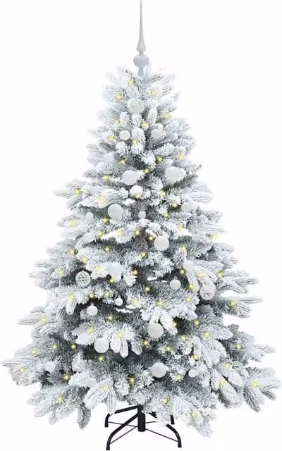 Berkfield Home Beautiful Artificial Christmas Tree with 150 LEDs, Green and White, Height: 150 cm