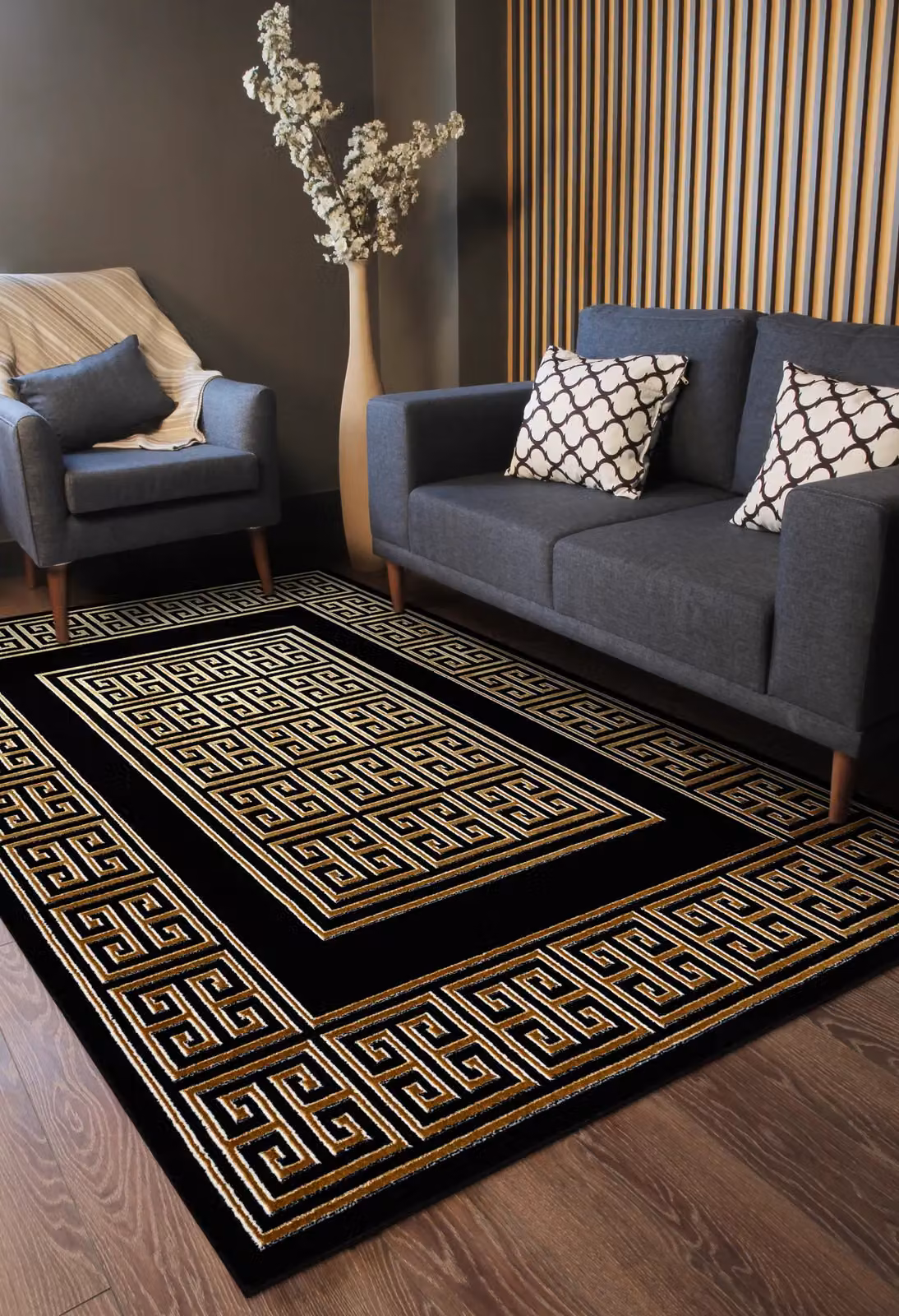 RugsX Allure Modern Geometric Rug in Black, W: 160 cm, D: 220 cm – 5