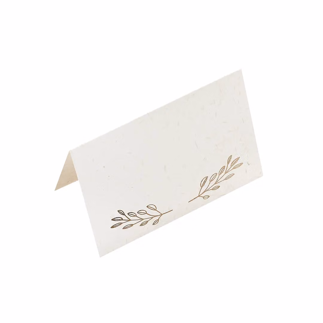 Club Green Gold and White Vine Paper Place Cards, Pack of 10 – 2