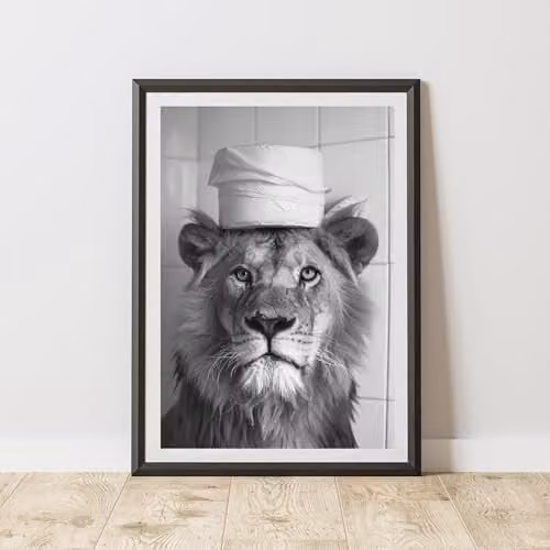 60 Second Makeover Lion Toilet Roll Animal Print Paper Poster, W: 21.0 cm, H: 29.7 cm