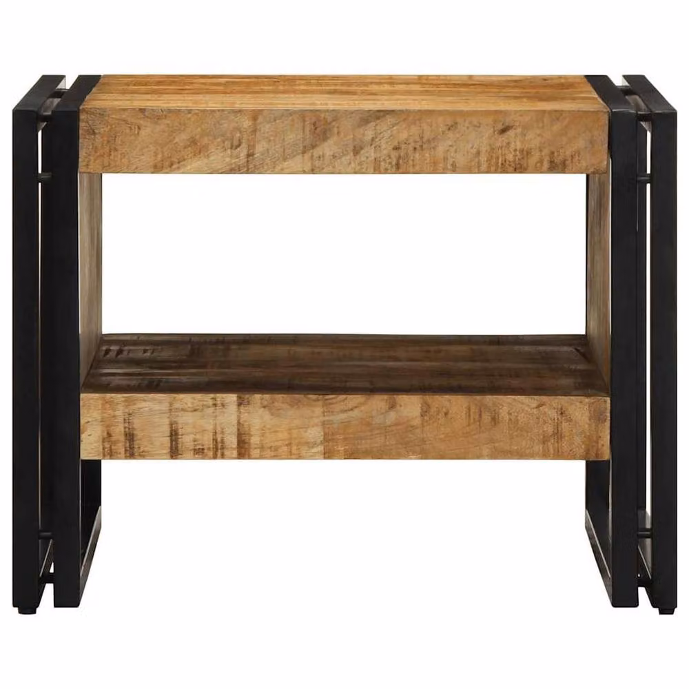 Berkfield Home Rustic Mango Wood Coffee Table, Brown, W/D/H: 50 x 50 x 38 cm – 3