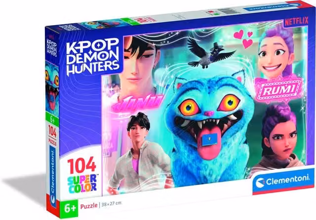 Clementoni K-Pop Demon Hunters 104 Piece Jigsaw Puzzle in Purple and Multicolour