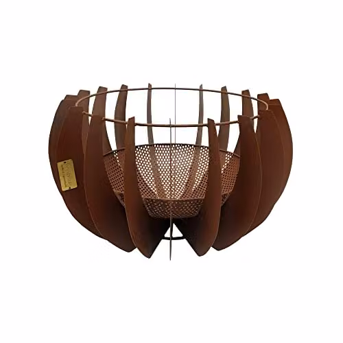 Ivyline Solis Round Steel Fire Bowl in Rust – 1