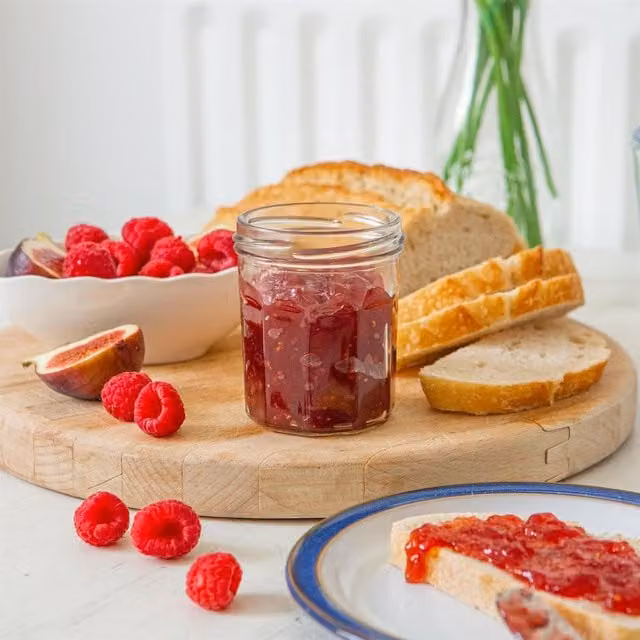 Argon Tableware Clear Glass Jam Jars with Metal Screw Lids, 150 ml, Pack of 6