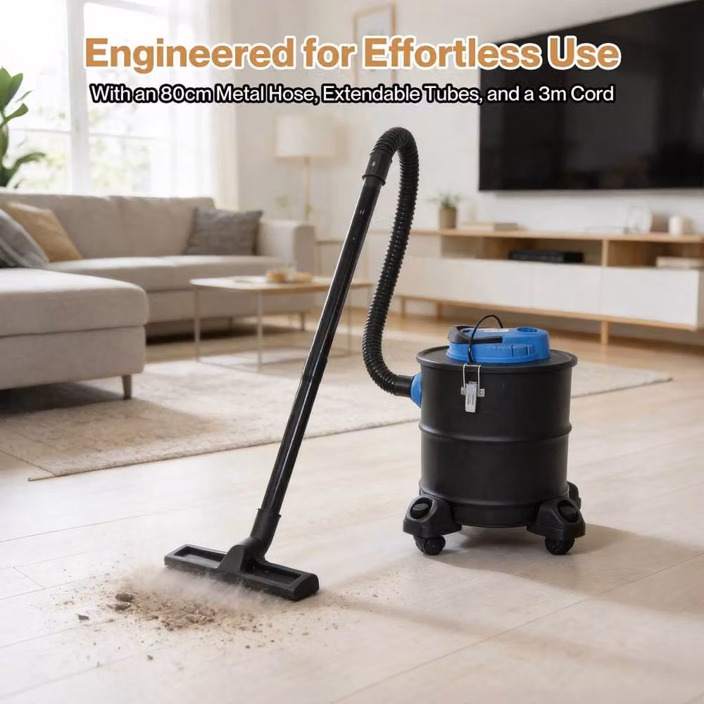 KORVIXA 20L Fireplace Ash Vacuum Cleaner in Black, W/D/H: 36 x 36 x 40 cm – 3
