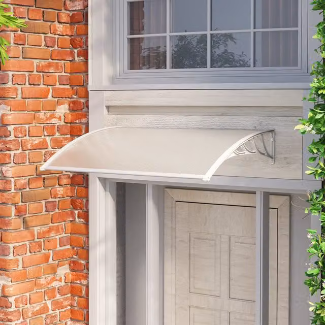 Livingandhome Outdoor Curved Shielded Rain Shelter in Beige