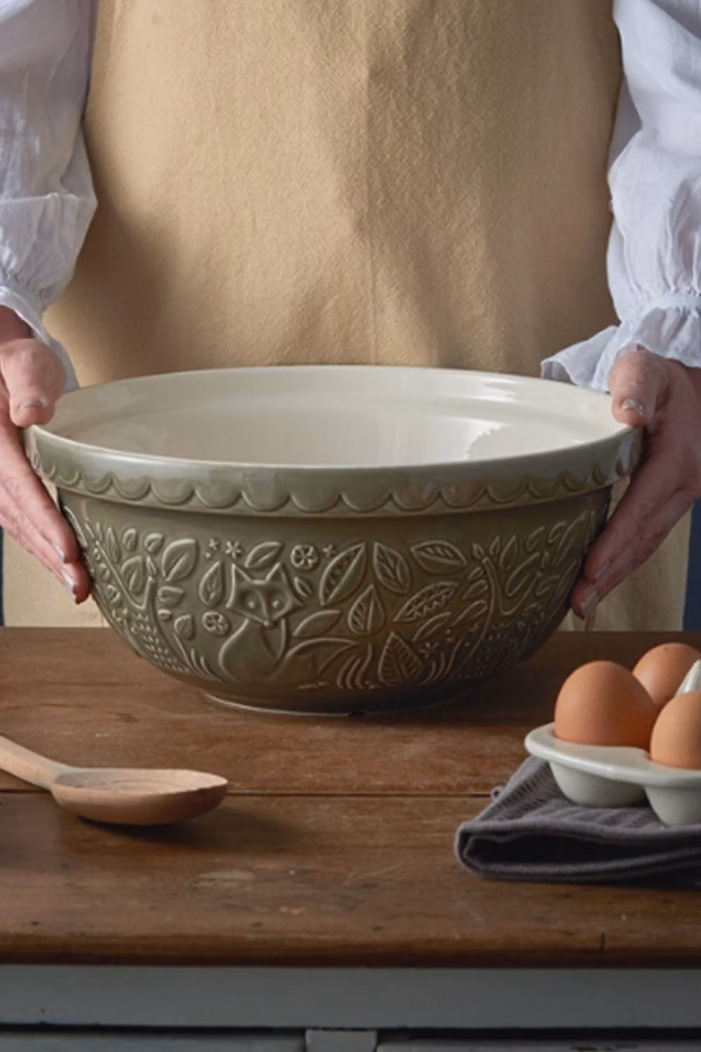 Mason Cash In The Forest Fox S12 Ceramic Mixing Bowl, Grey, Diameter: 29 cm – 2