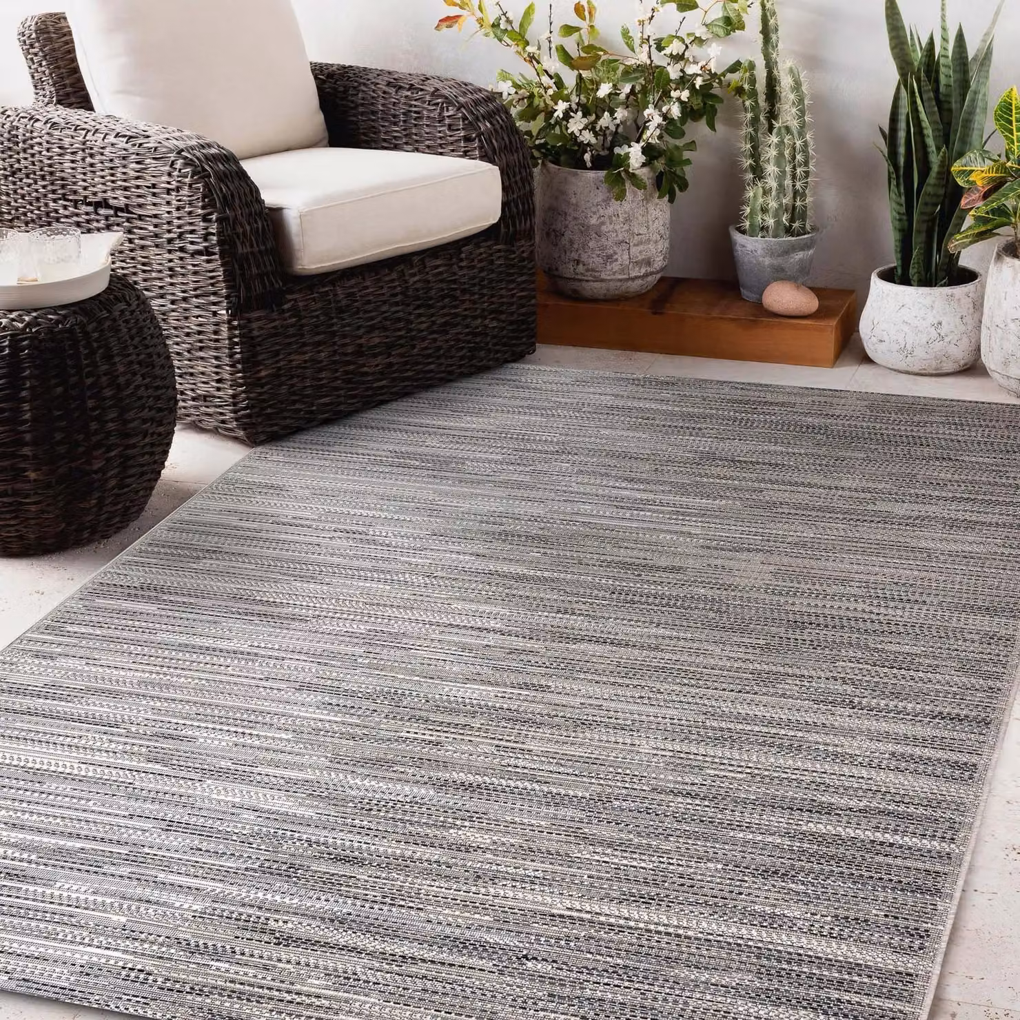 RugsX Beige Striped Modern Flat Weave Polypropylene Rug, W: 80 cm, L: 150 cm – 3