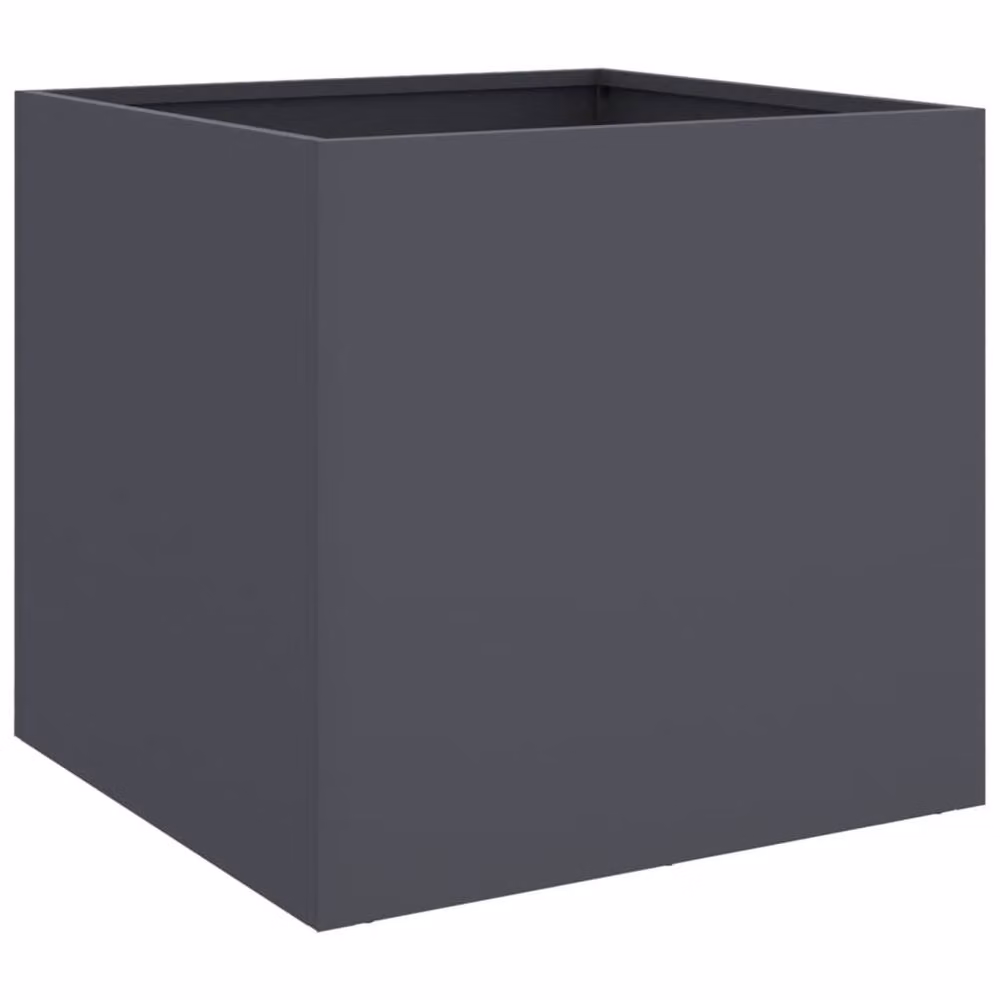 Berkfield Home Steel Planter Tub in Anthracite, W: 49 cm, D: 47 cm, H: 46 cm – 3