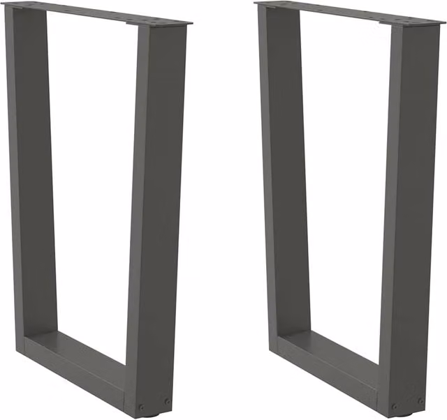 Berkfield Home V-Shape Dining Table Legs, 2 Piece Steel Set in Anthracite Black, H: 72-73.3 cm x W: 70 cm