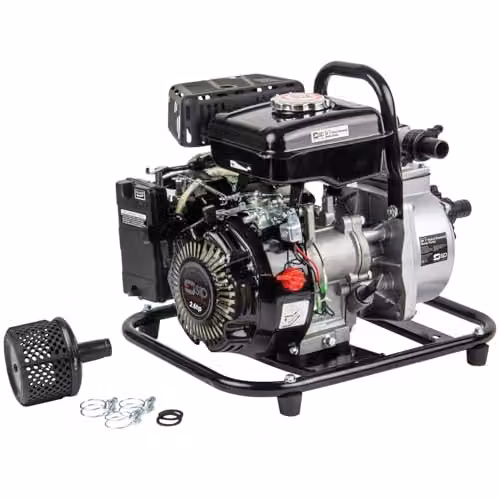 SIP 1" Petrol Water Pump with 2.6hp 4-Stroke Engine, 116L/min Flow Rate, 30m Pumping and 7m Suction Head, Black