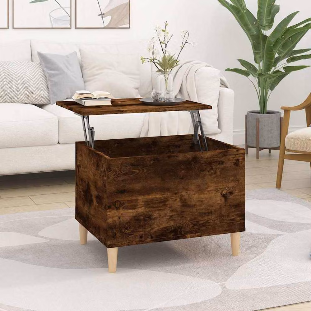 Berkfield Home Smoked Oak Coffee Table in Brown, W: 60 cm, D: 44.5 cm, H: 45 cm – 2