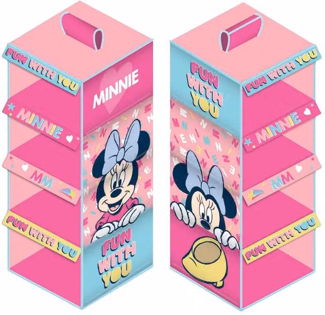 Minnie Mouse Foldable Fabric Storage Organiser in Pink and Multicolour