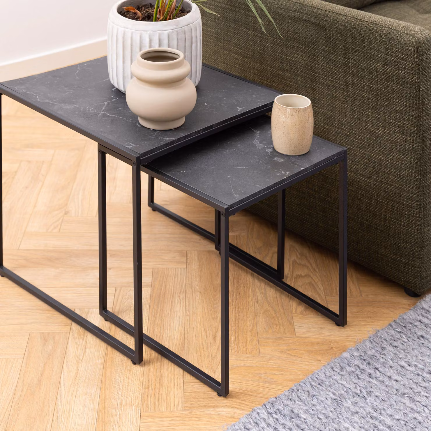 Furniture To Go Infinity Nest of Tables Set of 2 in Black Matt – 4