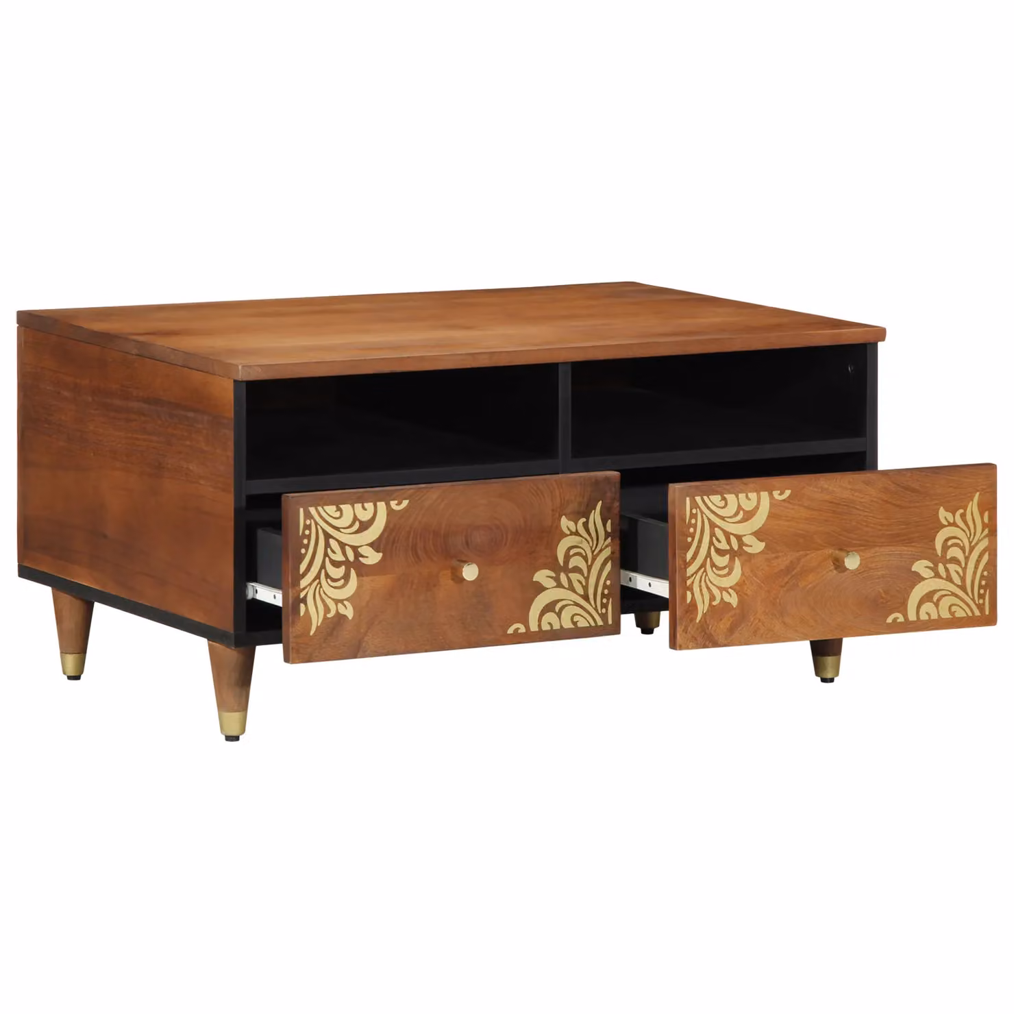 Berkfield Home Mango Wood Coffee Table in Brown, W/D/H: 80 x 54 x 40 cm – 2