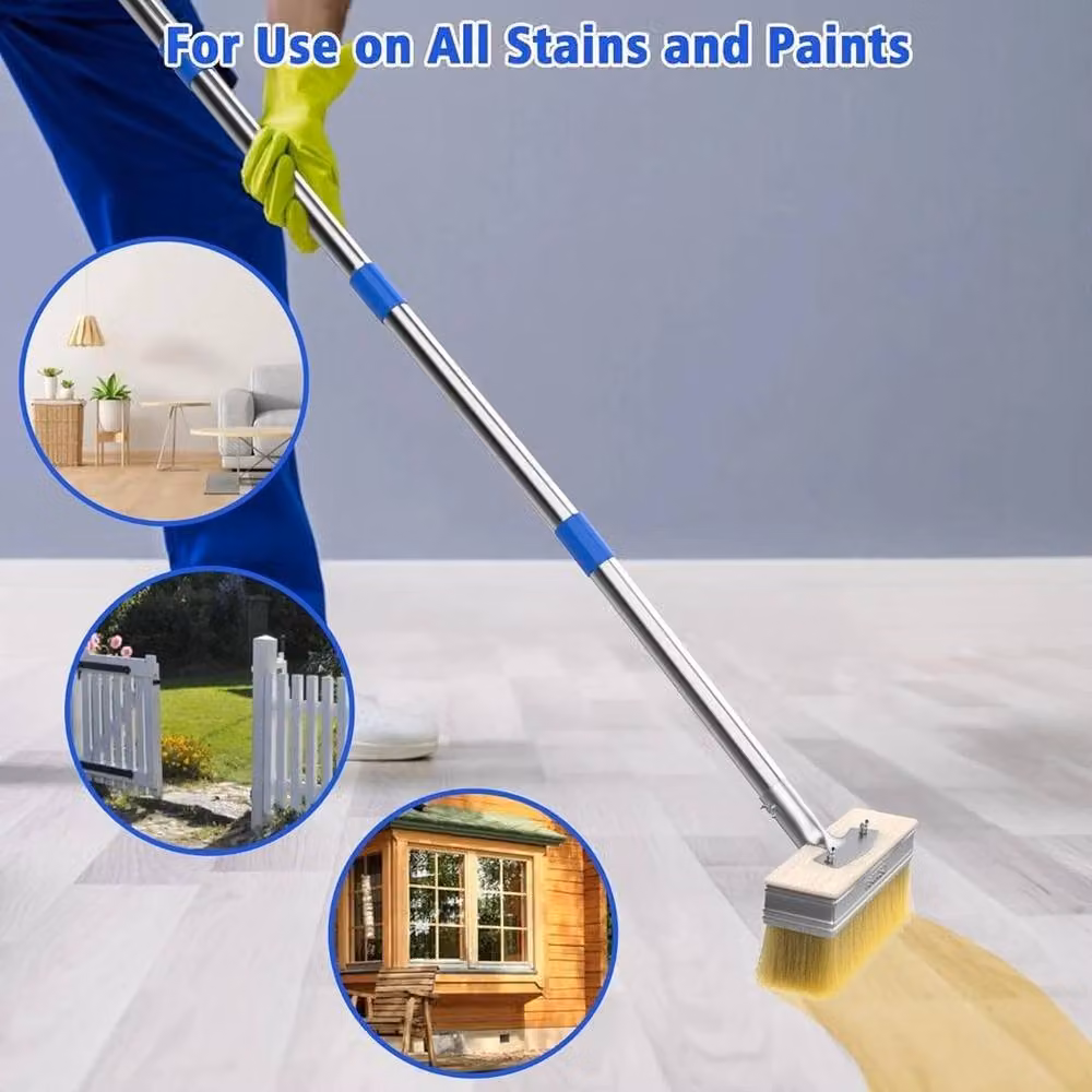 PAWNORA Long Handle Decking Paint Brush with 2 Heads in Silver – 4