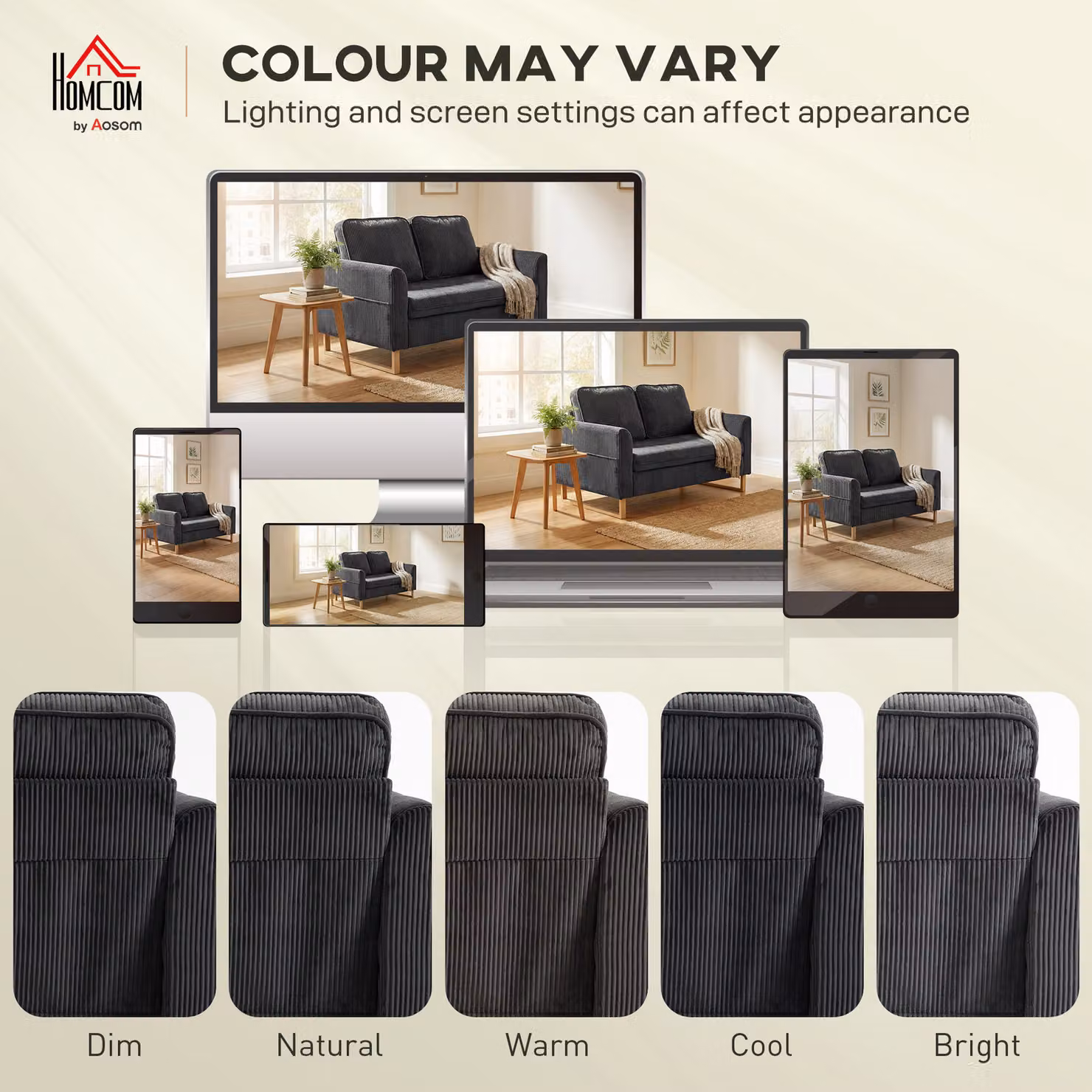 HOMCOM 2 Seater Upholstered Loveseat Sofa in Grey with Spring Core Cushions and Scatter Pillows, Width: 140 cm – 6