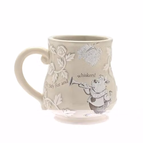 Widdop and Co Disney Alice in Wonderland Ceramic Pink and Beige Embossed Mug H: 10 cm x W: 12 cm x D: 9 cm – 1