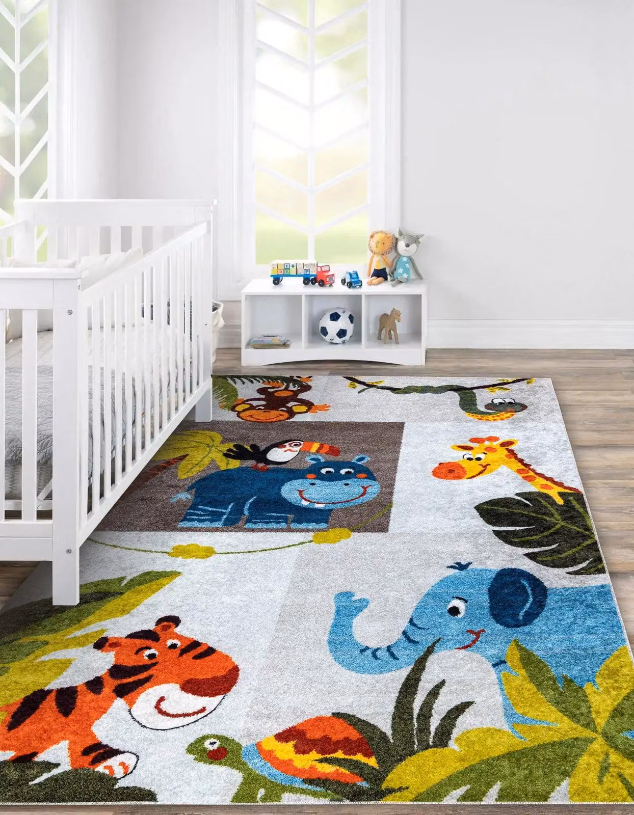 RugsX Junior Kids Motif Rug in Grey and Multicolour, W: 140 cm, L: 190 cm – 4