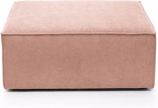 Abakus Direct Doris Rectangular Footstool in Pink Cord Fabric