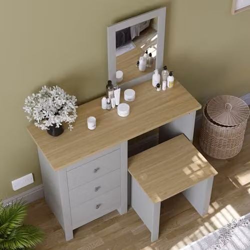 Vida Designs Arlington Modern Dressing Table Set in Grey – 4