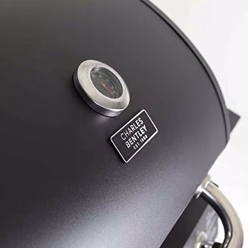 Charles Bentley 3 Burner Gas BBQ in Black with Warming Rack and Built-in Thermometer, W/D/H: 120 x 110 x 52 cm – 3