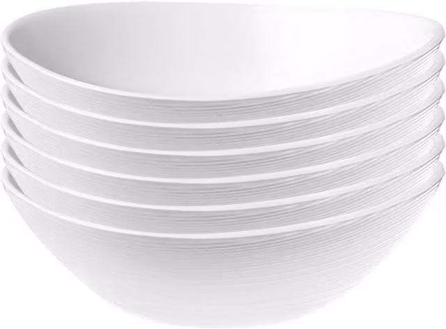 Bormioli Rocco Prometo White Glass Cereal Serving Bowl, 15 cm, Pack of 6