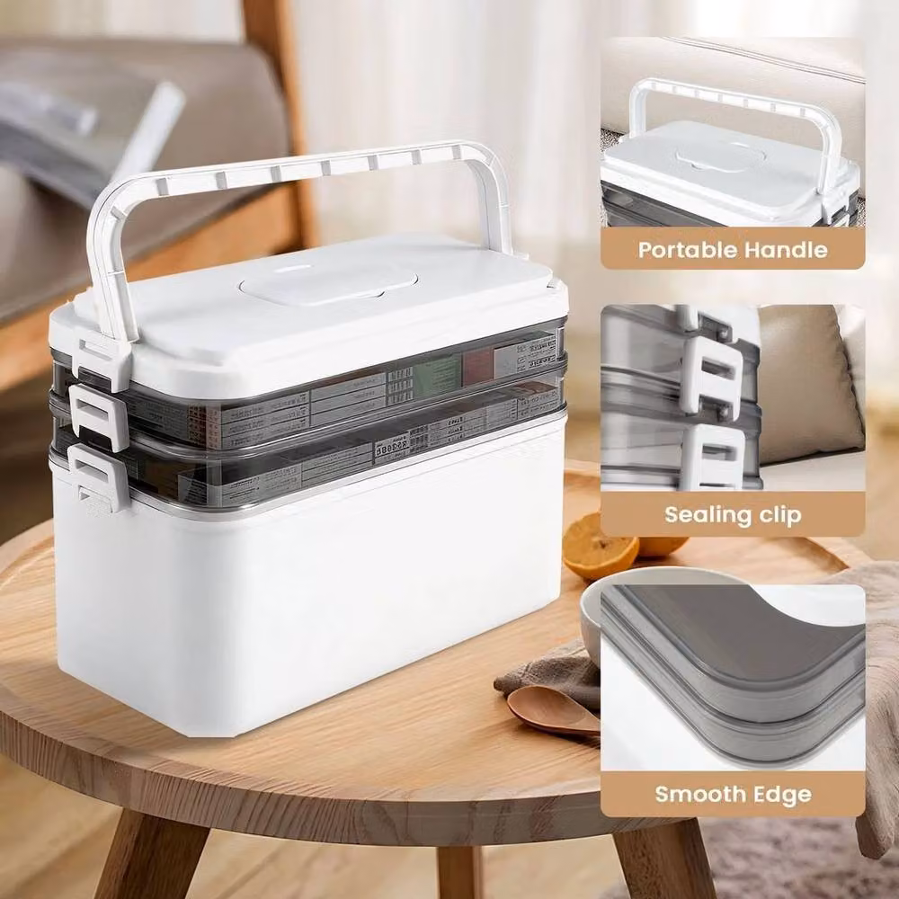 SPETLEK Large Portable Plastic Medicine Storage Box in White – 3
