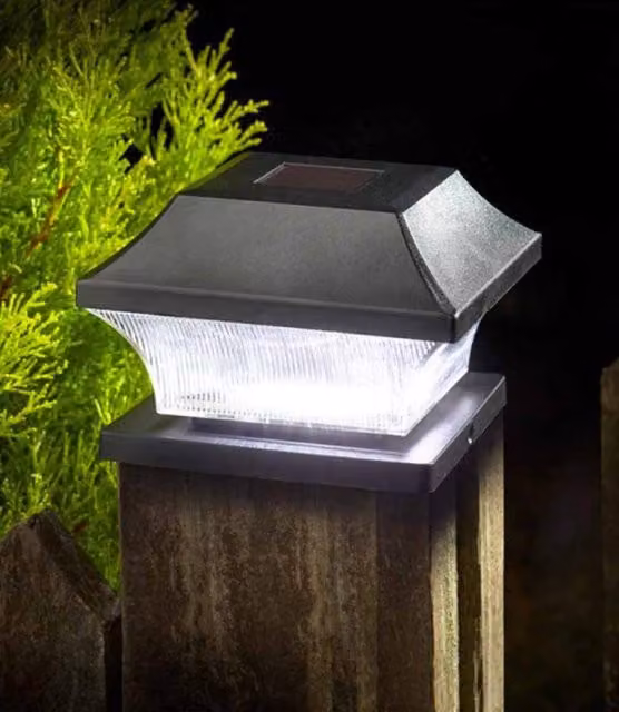 Marco Paul 4 Pack of Black Solar Powered LED Post Cap Lights