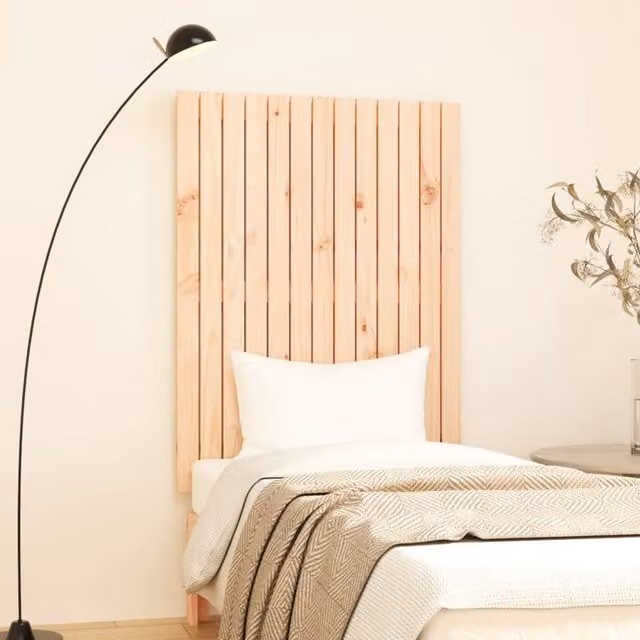 Berkfield Home Wall Mounted Rustic Solid Wood Pine Headboard, Brown, W: 110 cm, H: 82.5 cm, D: 3 cm